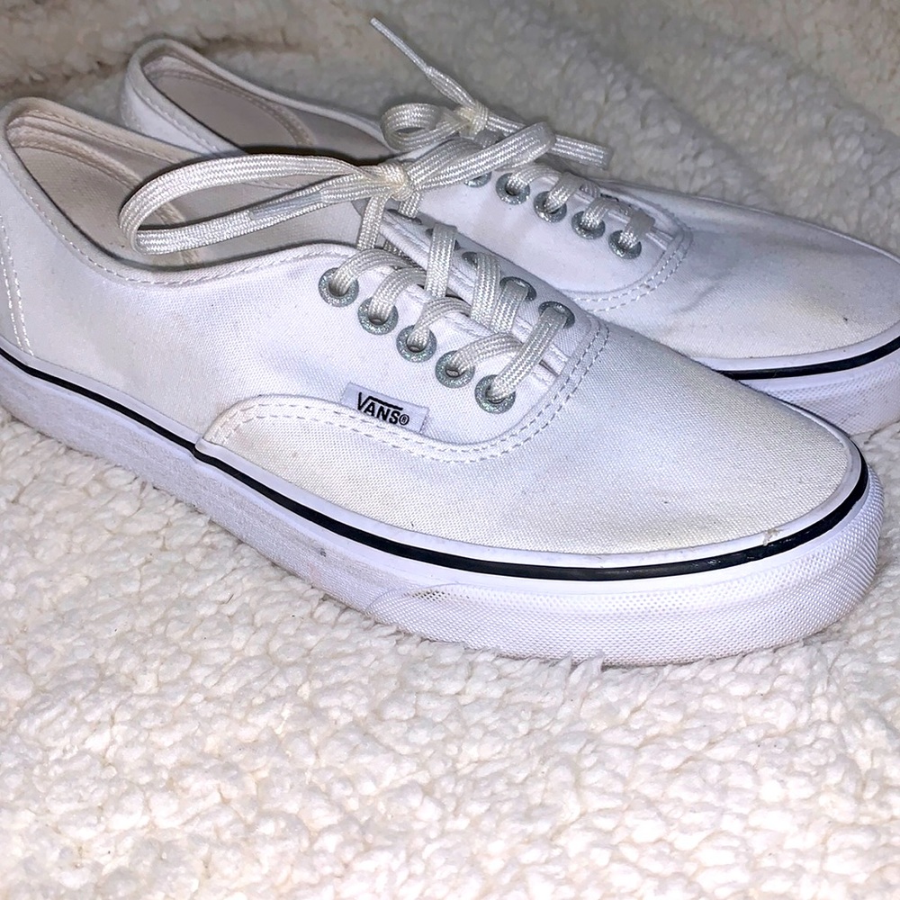 WHITE VANS WITH SPARKLE